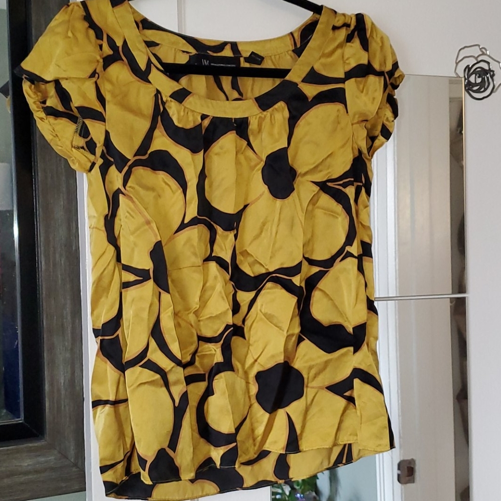 100% silk blouse Yellow